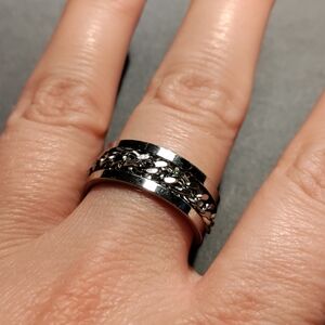 NEW Stainless Steel Silver Chain Band Ring NEW Stainless Steel Silver Chain Band